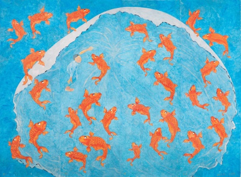 《2023》, 180x246.8cm，纸本水墨，2023年
