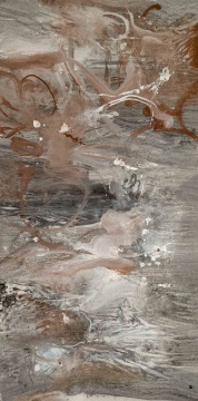 《鸿濛系列》&nbsp; 2024年
123×246cm/副&nbsp; 水墨 丙烯 草木灰&nbsp; 红土

