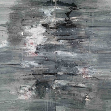 《鸿濛系列》&nbsp; 2024年
244×244cm&nbsp; 水墨 丙烯 草木灰&nbsp; 朱砂

