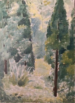 《西郊荒芜风景》 吴大羽&nbsp;
20×27cm&nbsp; 1953
油画

