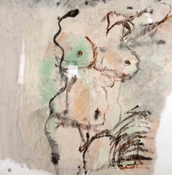 《附体系列之十四》&nbsp;&nbsp;124×126cm&nbsp; 水墨 丙烯&nbsp;2016&nbsp;&nbsp;
