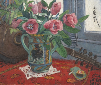 潘玉良《瓶花与曼陀铃》
