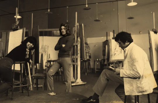 1971年在比利时布鲁塞尔皇家艺术学院教室内
