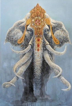 郭佳杰 六牙白象 布面油画 150x100cm 2024
