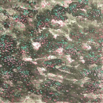 董立宝 落花与新绿 纸本彩墨 78x78cm 2026
