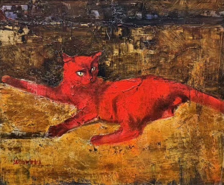 猫系列 70×60cm 布面油画 2016

