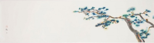 苍树翠柏 水墨丹青&nbsp; 200cm*50cm
